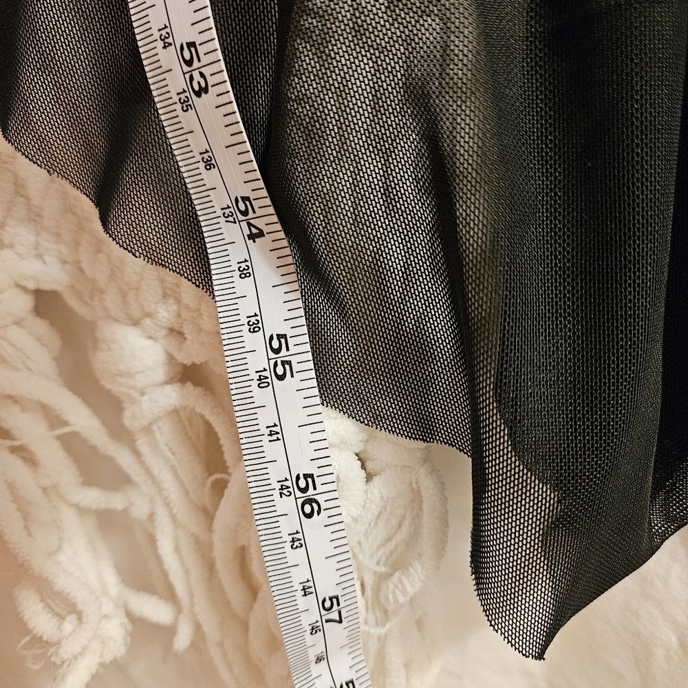 Kozan black midi-length dress, sheer overlay 2x - Picture 4 of 8